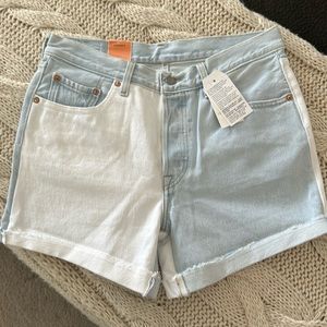 NWT Levi’s Original Fit 501 Patchwork Shorts